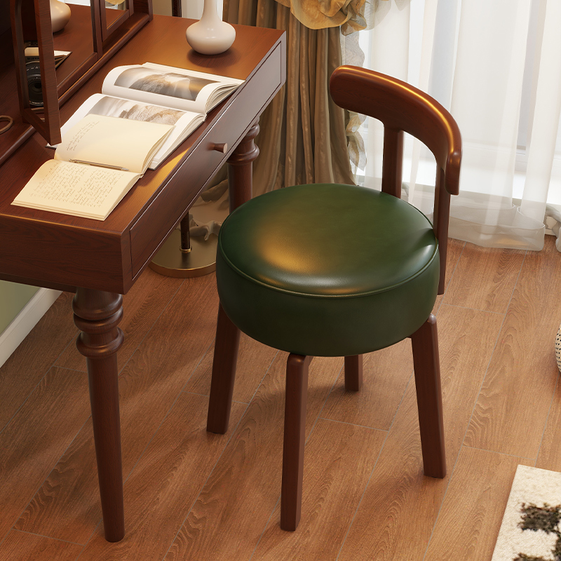 Office Chair Cushion - 원목 회전 화장 의자, 가죽 쿠션,
