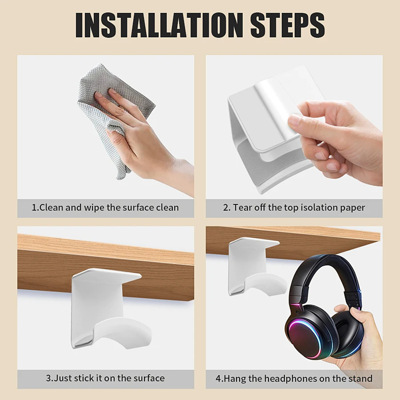 범용 헤드폰 스탠드 접착식 플라스틱 벽걸이형 헤드셋 거 - Standing Desk 리뷰 및 가격
