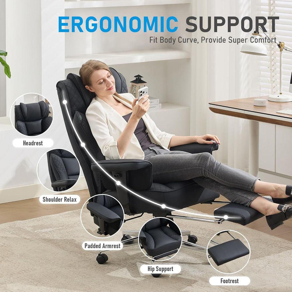 크고 키가 큰 Oice 의자, 발 받침대가 있는 인체공 - Office Chair 리뷰 및 가격