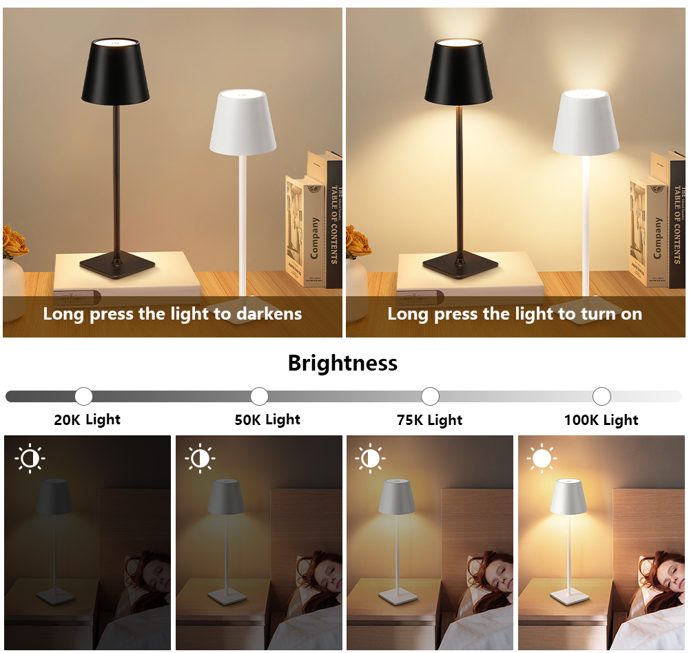 LED 충전식 책상 조명 무선 테이블 램프 무단계 디밍 - Desk Lamp 리뷰 및 가격